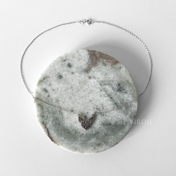 NEW Artisan Marcasite & Sterling Silver Pendant Necklace - Picture 4 of 9